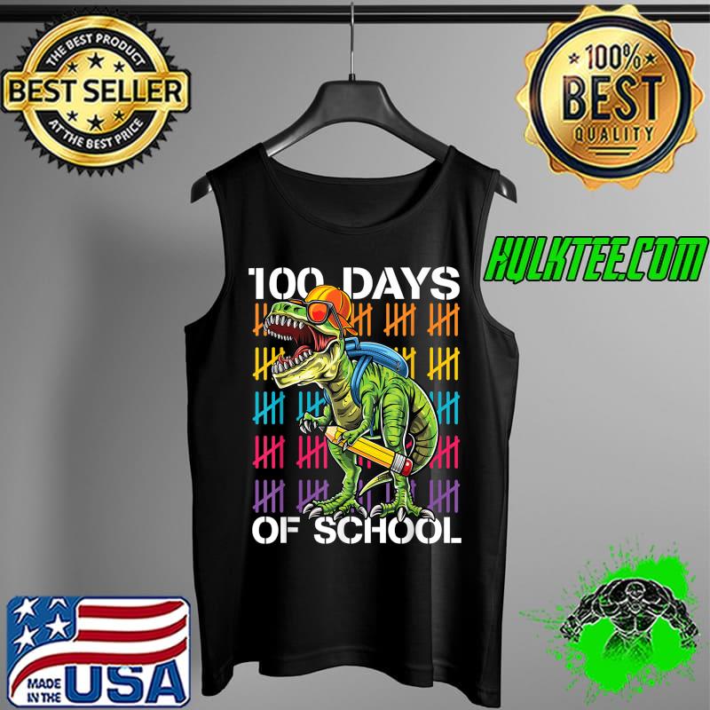 Best Happy 100th Day of School Teachers 100 Days T-Rex T-Shirt Tank Top Best Happy 100th Day of School Teachers 100 Days T-Rex T-Shirt Tank Top