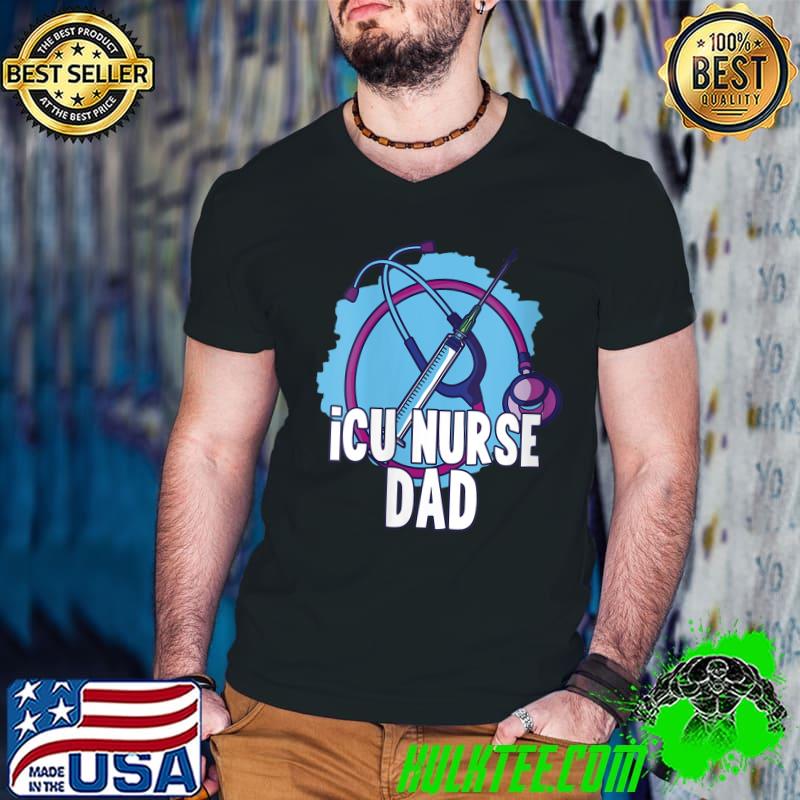 Best Icu Nurse Dad Intensive Care Hospital Ice Nursing T- Guys V Neck Best Icu Nurse Dad Intensive Care Hospital Ice Nursing T- Guys V Neck