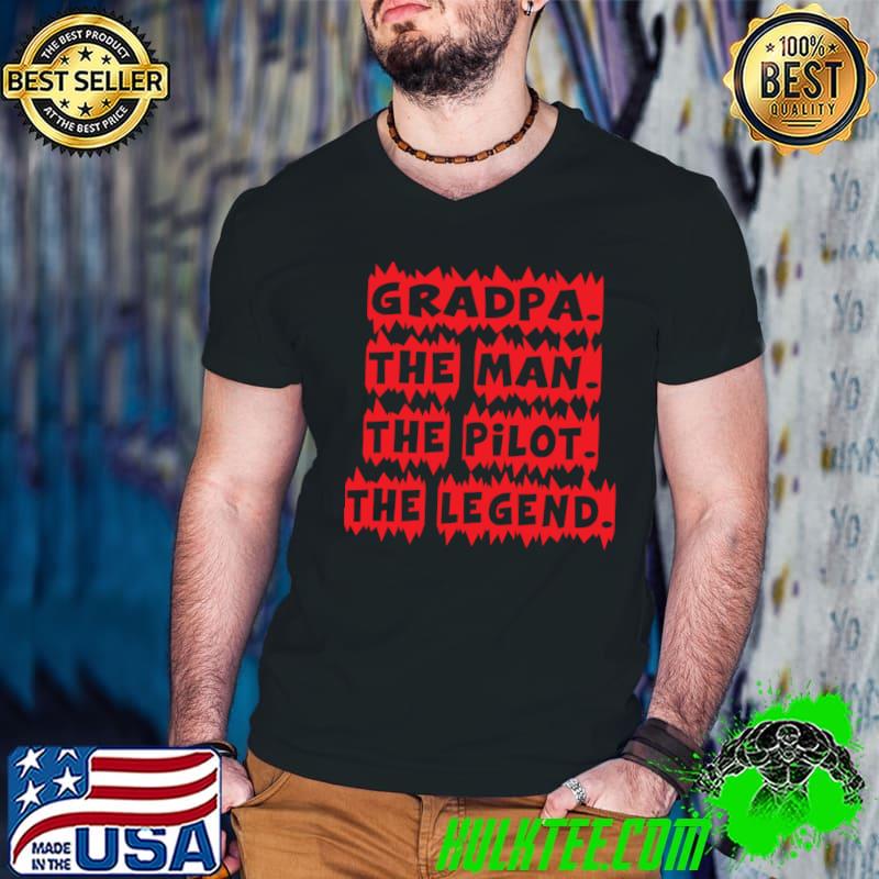 Best Mens Grandpa The Man The Pilot The Legend Aviation Dad T-Shirt Guys V Neck Best Mens Grandpa The Man The Pilot The Legend Aviation Dad T-Shirt Guys V Neck