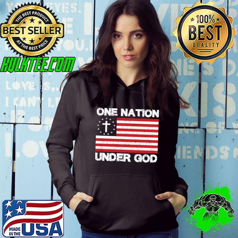 Best One Nation Under God American Flag Christian T-shirt