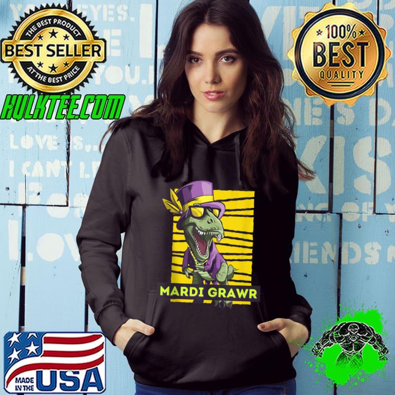 Best T-Rex Mardi Grawr Dinosaur Kids Mardi Gras Outfit Attire T-shirt