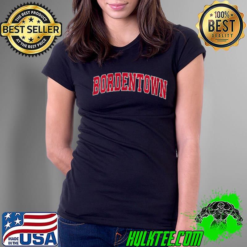 Bordentown New Jersey NJ Vintage Sports Design Red T- Ladies Tee Bordentown New Jersey NJ Vintage Sports Design Red T- Ladies Tee