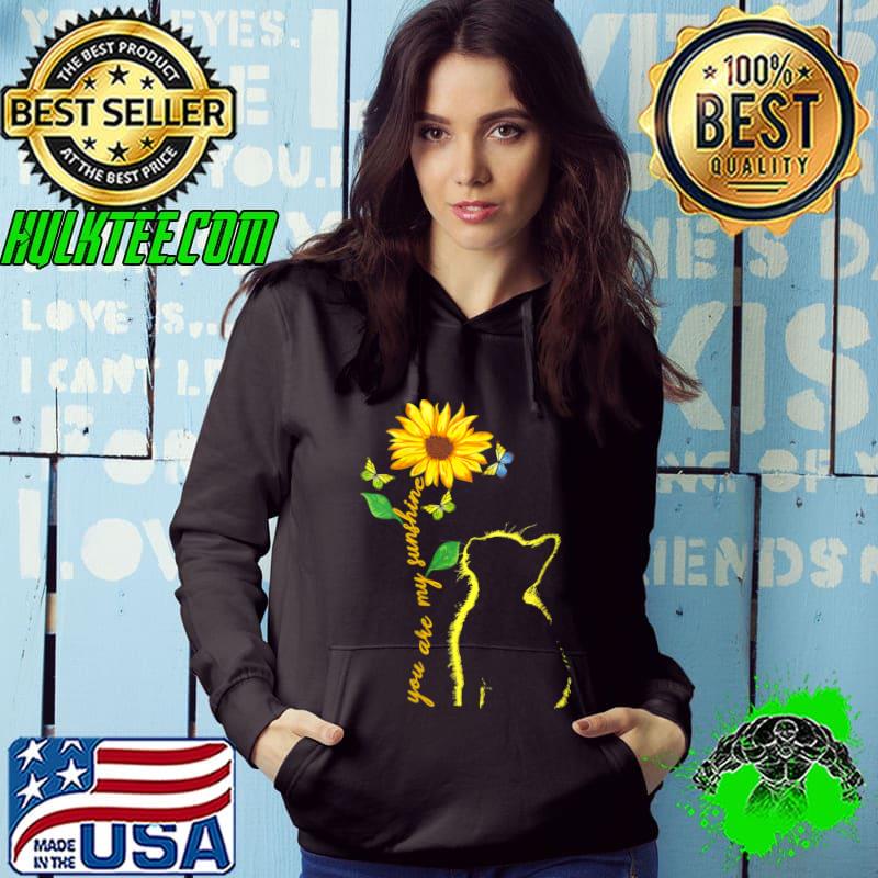 Cat You Are My Sunshine Tshirt Butterflies Sunflower T-shirt