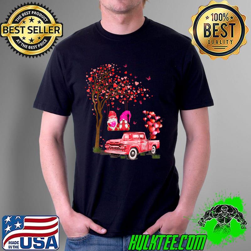 Couple Gnomes Love Heart Tree Red Truck Valentines Day T-Shirt Unisex Couple Gnomes Love Heart Tree Red Truck Valentines Day T-Shirt Unisex