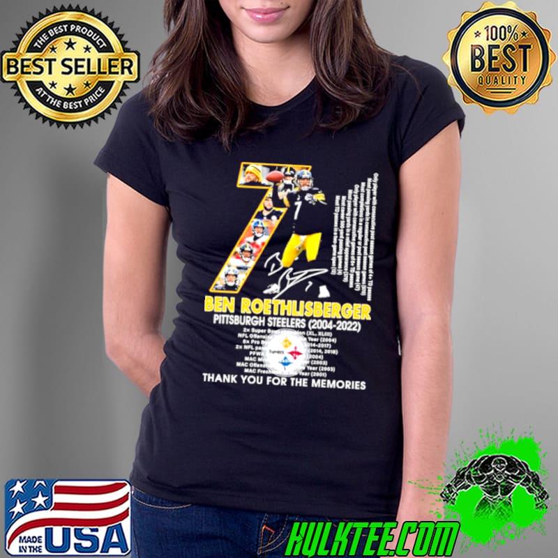 Funny Ben Roethlisberger Steelers 2022 Thank You For The Memories Signature Shirt Ladies Tee Funny Ben Roethlisberger Steelers 2022 Thank You For The Memories Signature Shirt Ladies Tee
