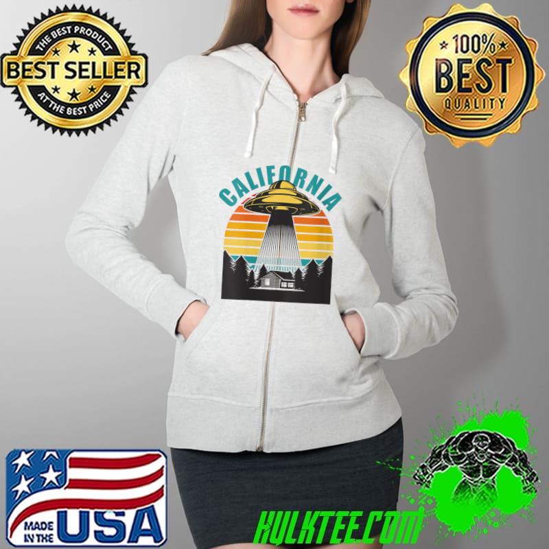 Funny California Vintage UFO T Shirt Full Zip Hooded Funny California Vintage UFO T Shirt Full Zip Hooded