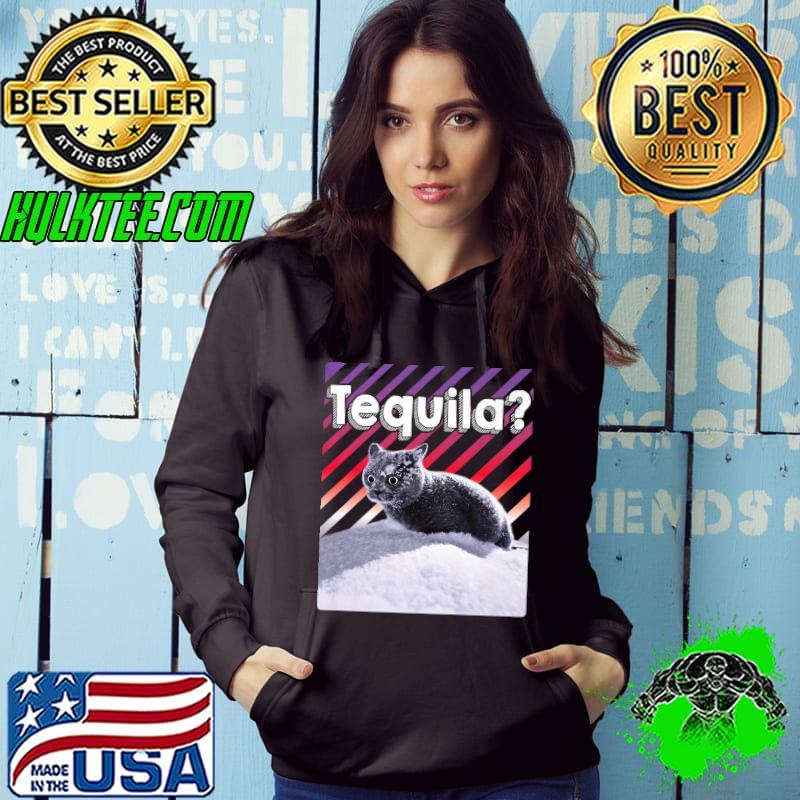 Funny Party Black Cat see Tequila Cat drinking Tequila Premium T-Shirt
