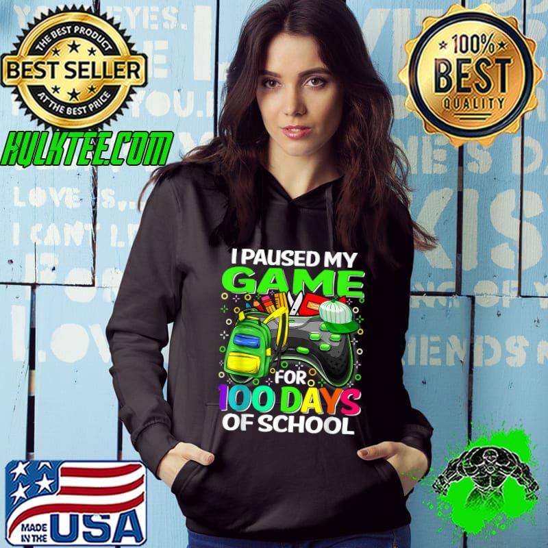 I Paused My Game For 100 Days Of School Video Gamer Gift Boy T-Shirt