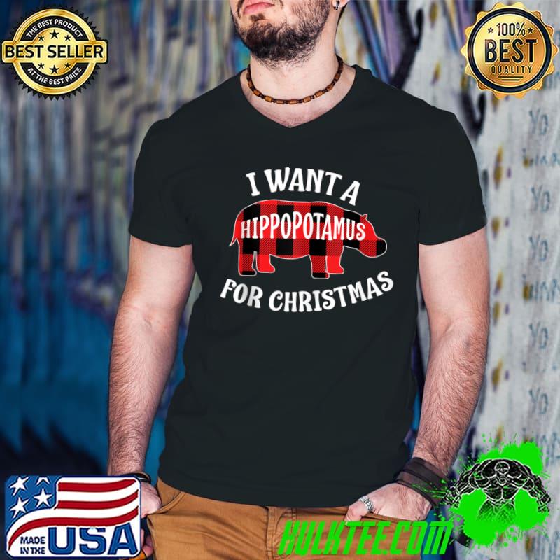 I Want A Hippopotamus For Christmas Cute Hippo Gift T- Guys V Neck I Want A Hippopotamus For Christmas Cute Hippo Gift T- Guys V Neck