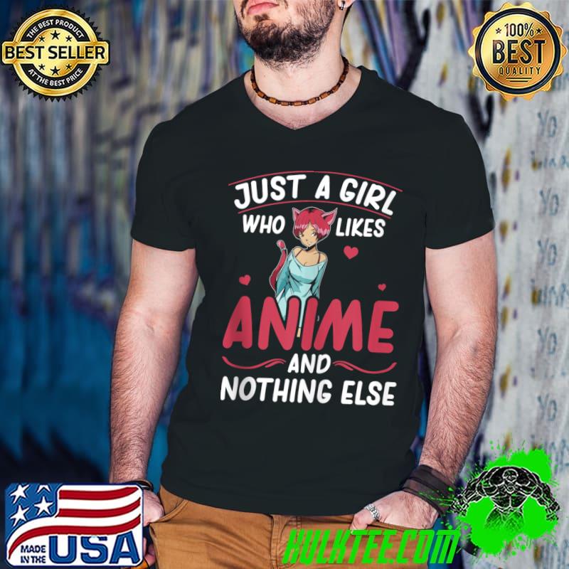 Kawaii Girl Likes Anime Nothing Else Japan Manga Animation T-Shirt Guys V Neck Kawaii Girl Likes Anime Nothing Else Japan Manga Animation T-Shirt Guys V Neck