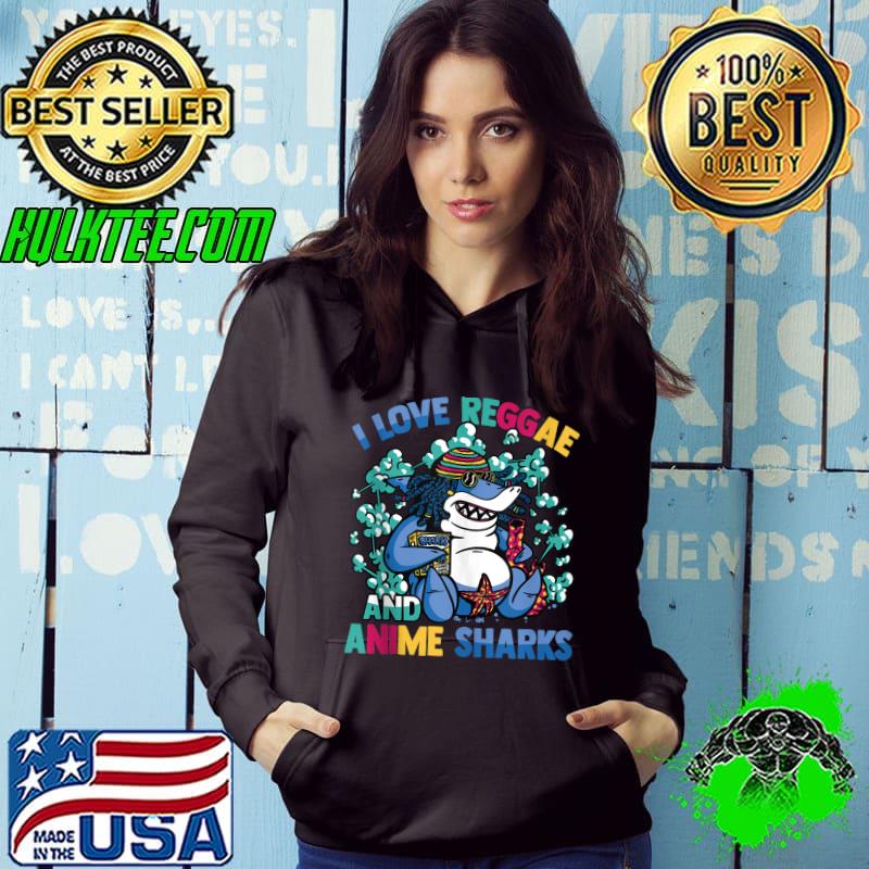 Kawaii - I Love Reggae And Anime Sharks - Otaku - Beach T Shirt