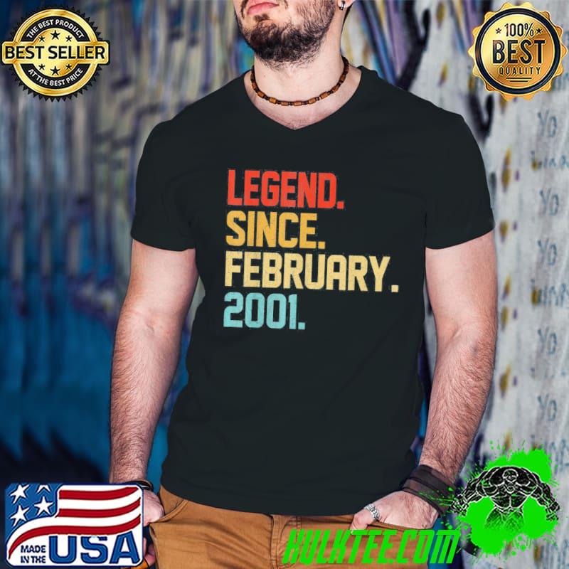 Legend Since February 2001 21 Year Old 21st Birthday T-Shirt Guys V Neck Legend Since February 2001 21 Year Old 21st Birthday T-Shirt Guys V Neck