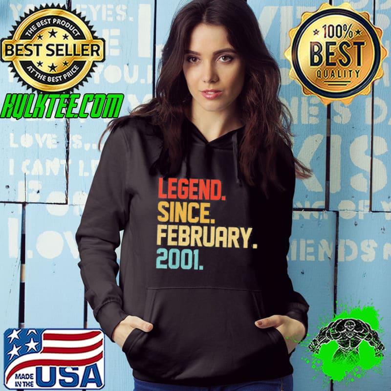 Legend Since February 2001 21 Year Old 21st Birthday T-Shirt Legend Since February 2001 21 Year Old 21st Birthday T-Shirt