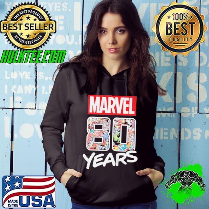 Marvel 80 years comic events celebration front shirt