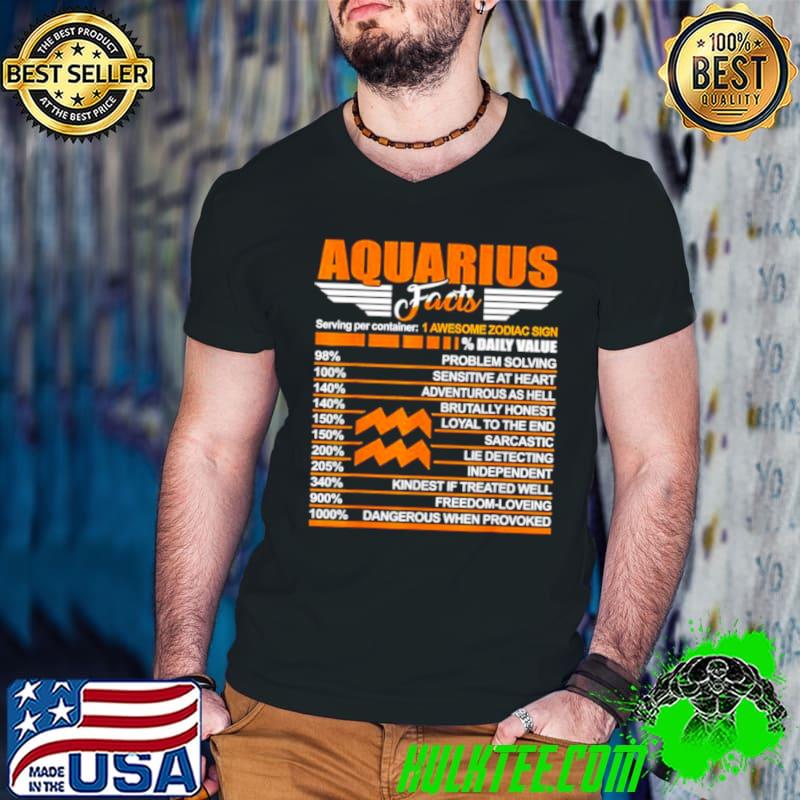 Nice Aquarius Facts Zodiac January February Birthday shirt