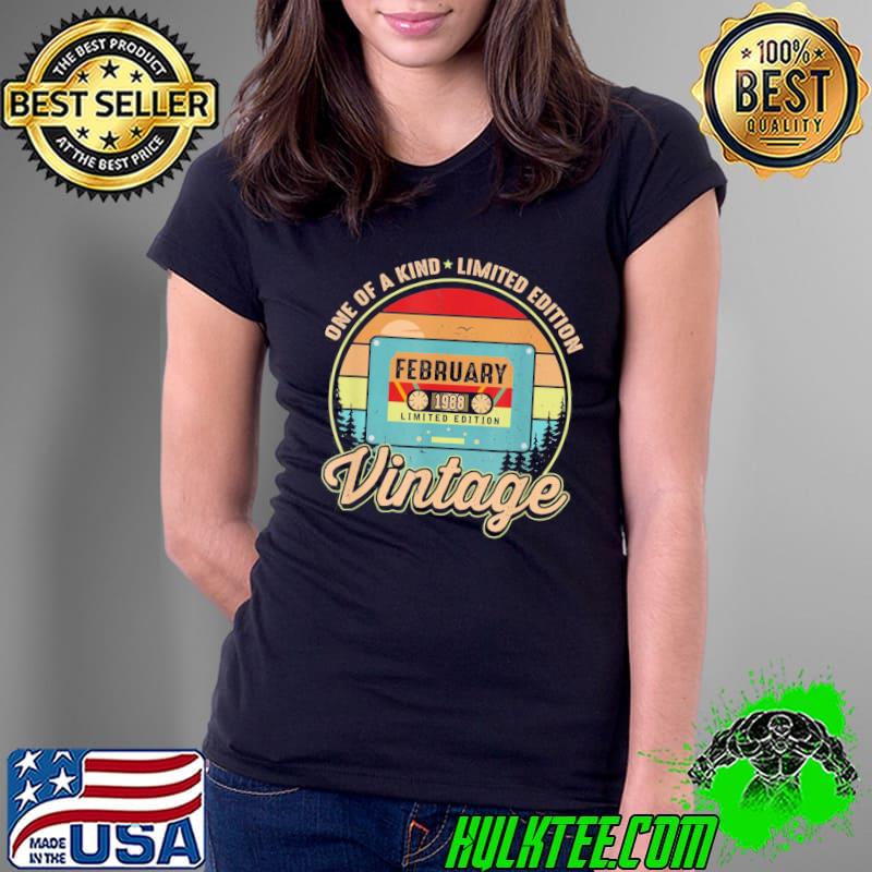 Nice February 1988 Birthday Vintage 34 Years Old Birthday T-Shirt Ladies Tee Nice February 1988 Birthday Vintage 34 Years Old Birthday T-Shirt Ladies Tee