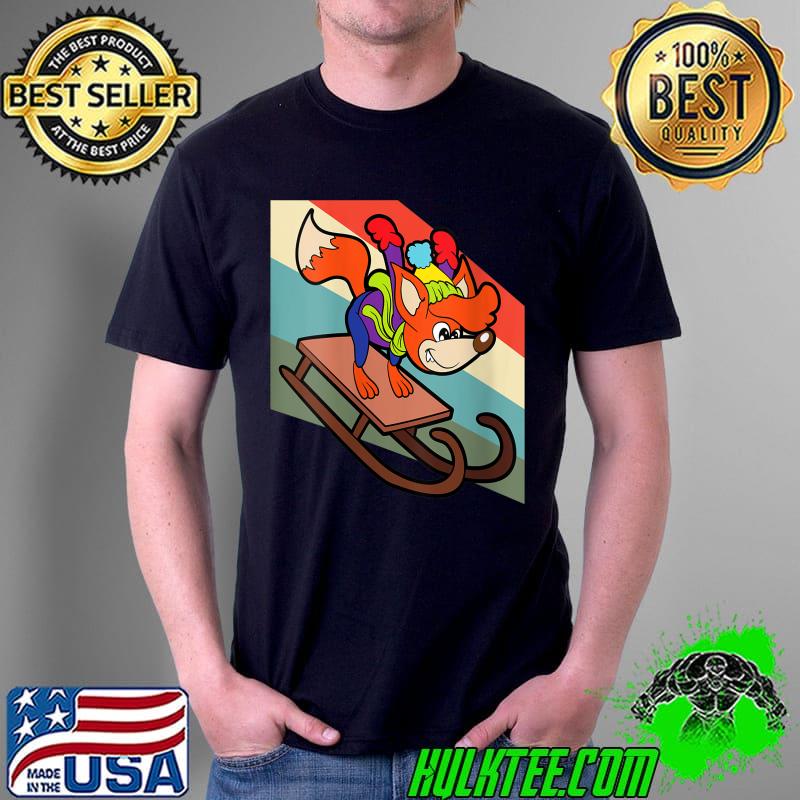 Nice Fox Sledging Sled Sleighing Sledding Winter Season Snow T- Unisex Nice Fox Sledging Sled Sleighing Sledding Winter Season Snow T- Unisex
