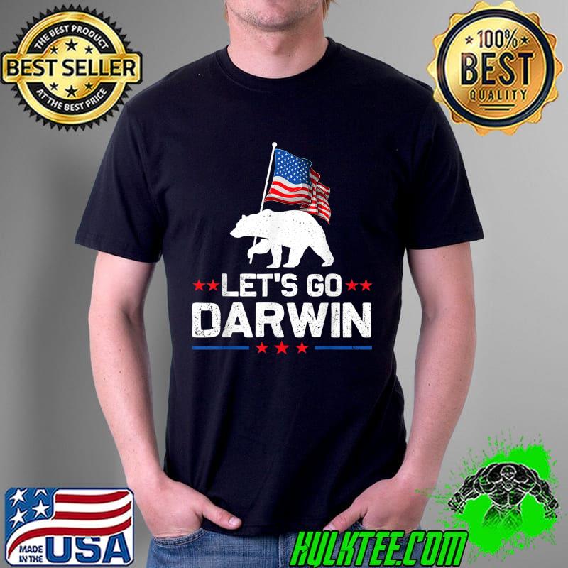 Nice Let's Go Darwin Bear US Flag T-Shirt Unisex Nice Let's Go Darwin Bear US Flag T-Shirt Unisex