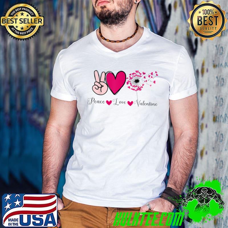 Nice Valentine's Day Shirt for Women Men Peace Love Valentine T-Shirt