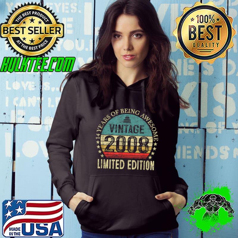 Nice Vintage 2008 Funny 14 Year Old Boys & Girls 14th Birthday T-Shirt