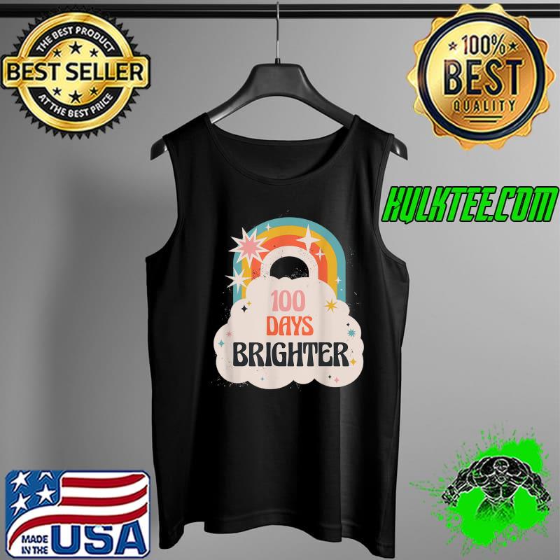 Official 100 Days Brighter 100th Day Of School Hyper Rainbow T-Shirt Tank Top Official 100 Days Brighter 100th Day Of School Hyper Rainbow T-Shirt Tank Top