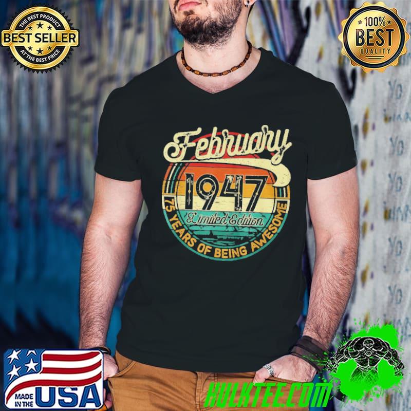 Official 75 years old retro vintage february 1947 Guys V Neck Official 75 years old retro vintage february 1947 Guys V Neck