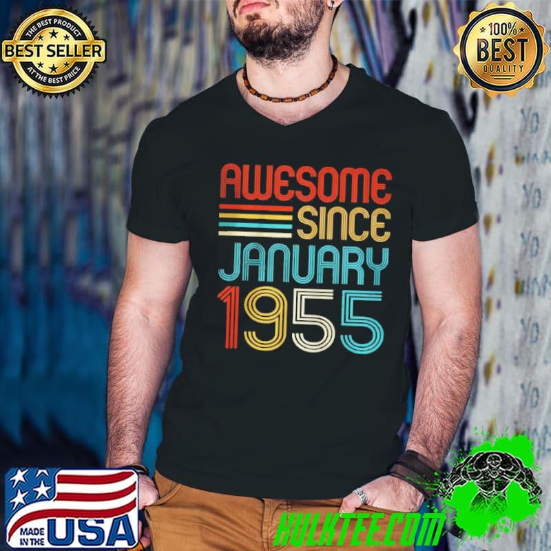 Official Awesome since january 1955 67th birthday retro Guys V Neck Official Awesome since january 1955 67th birthday retro Guys V Neck