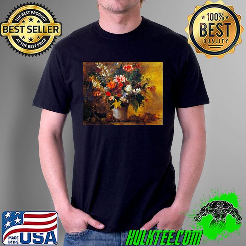 Official Euge`ne Delacroix Stilllife Of Flowers 1834 Nature Morte De Fleurs Unisex T-Shirt Unisex Official Euge`ne Delacroix Stilllife Of Flowers 1834 Nature Morte De Fleurs Unisex T-Shirt Unisex