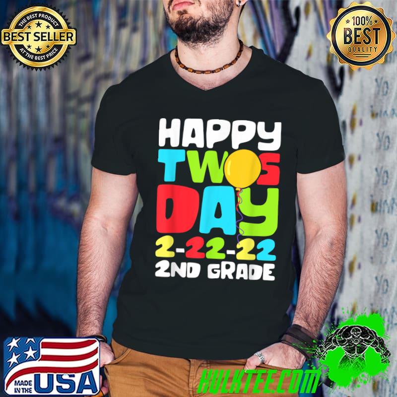Official Happy Twosday 2nd Grade 2-22-22 22nd February 2022 School T-Shirt Guys V Neck Official Happy Twosday 2nd Grade 2-22-22 22nd February 2022 School T-Shirt Guys V Neck