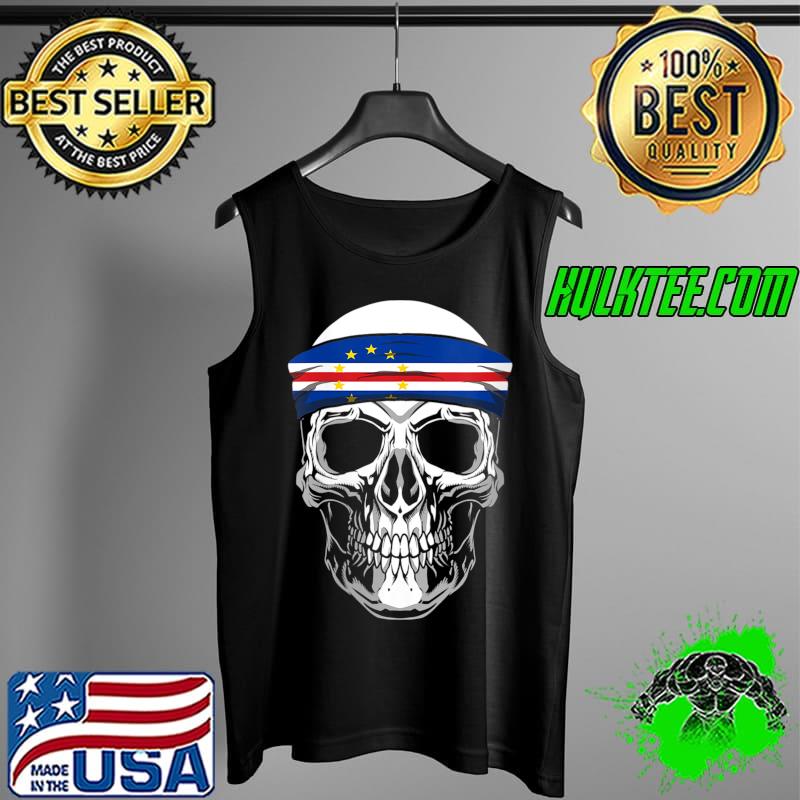 Official Nationality Country Origin - Skull Flag Cape Verde T- Tank Top Official Nationality Country Origin - Skull Flag Cape Verde T- Tank Top