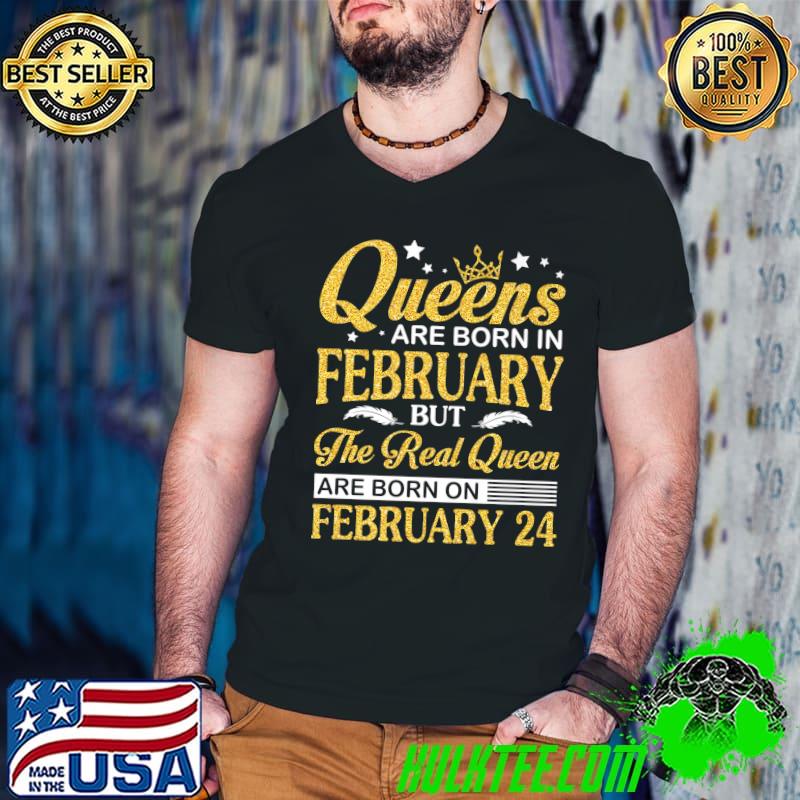 Official Queens Are Born In Feb Real Queens Are Born On February 24 Premium T-Shirt Guys V Neck Official Queens Are Born In Feb Real Queens Are Born On February 24 Premium T-Shirt Guys V Neck