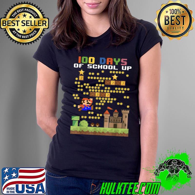 Original 100 Days Of School Mariö-Süper Gamer Video Game Boys Girls T-Shirt Ladies Tee Original 100 Days Of School Mariö-Süper Gamer Video Game Boys Girls T-Shirt Ladies Tee