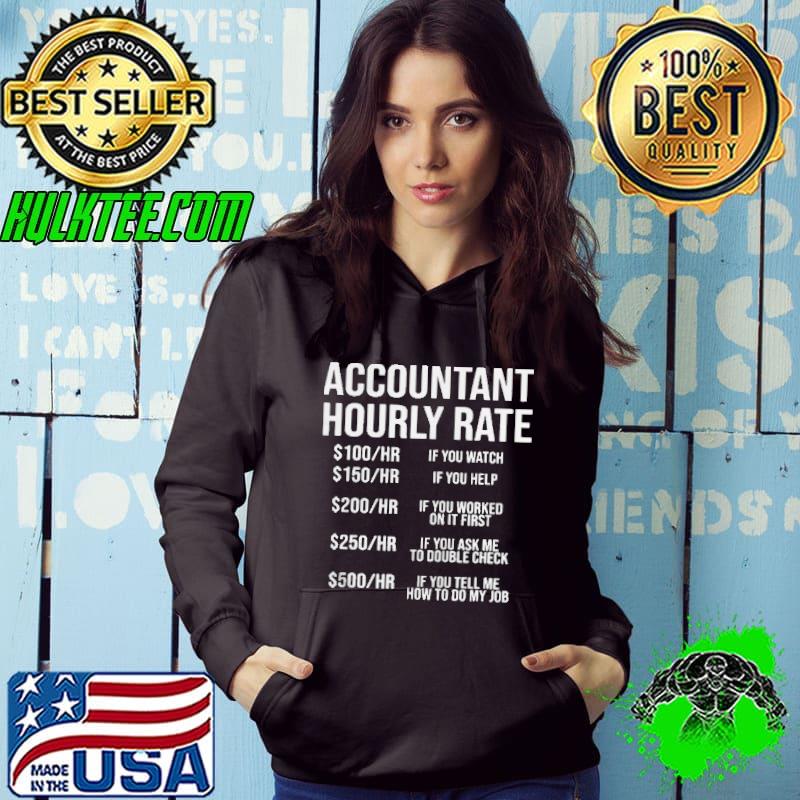 Original Accountant hourly rate 100 hr if you watch 150 hr if you help 200 hr if you worked on it first shirt
