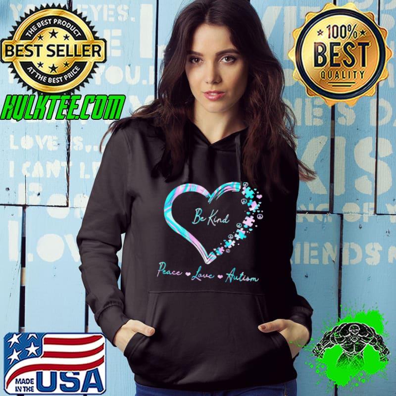 Original Be kind peace love autism shirt