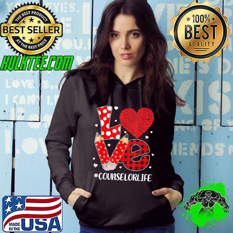 Plaid Heart LOVE Counselor Valentine Day Christmas T-Shirt