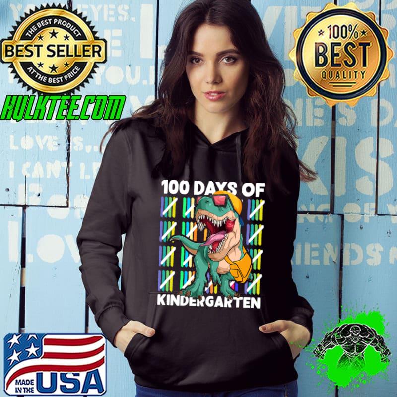 Premium 100 Days Of Kindergarten 100th Days Smarter Dinosaur T-rex T-shirt