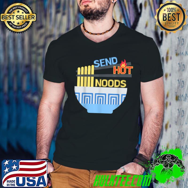 Premium Send Hot Noods, a funny & punny thirst trap for spicy ramen T-Shirt Guys V Neck Premium Send Hot Noods, a funny & punny thirst trap for spicy ramen T-Shirt Guys V Neck
