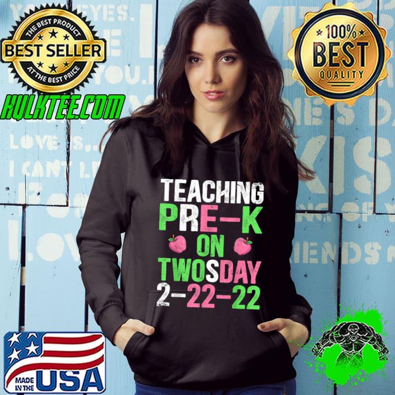 Premium Teaching Pre-K Grade On Twosday 2-22-22 22nd Teachers T-Shirt
