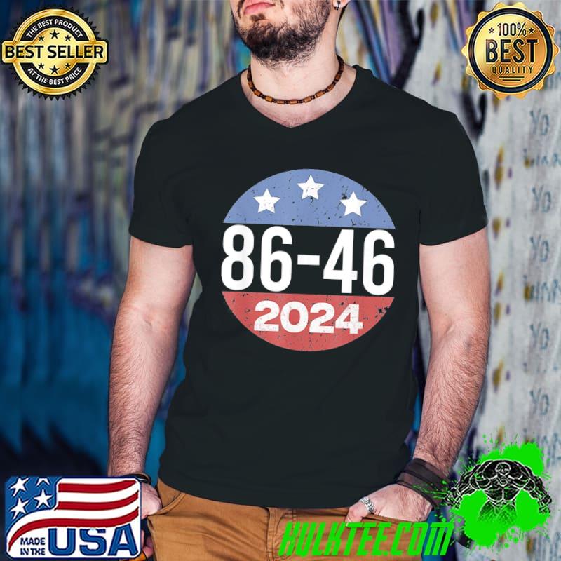 Premium Vintage 86 46 Anti Biden 2024 Impeach Biden 8646 Button T-Shirt Guys V Neck Premium Vintage 86 46 Anti Biden 2024 Impeach Biden 8646 Button T-Shirt Guys V Neck
