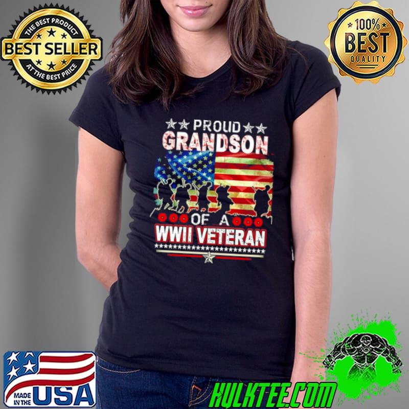 Proud Grandson Of A Wwii Veteran World War 2 Vet Shirt Ladies Tee Proud Grandson Of A Wwii Veteran World War 2 Vet Shirt Ladies Tee
