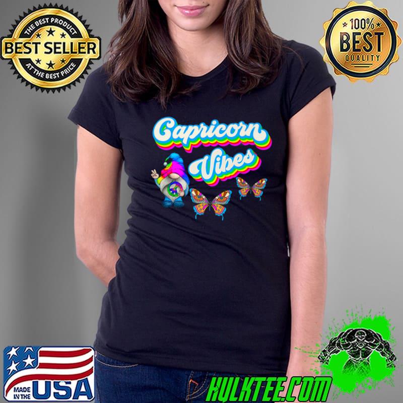 Retro Hippie Capricorn Vibes Gnome Premium T-Shirt Ladies Tee Retro Hippie Capricorn Vibes Gnome Premium T-Shirt Ladies Tee
