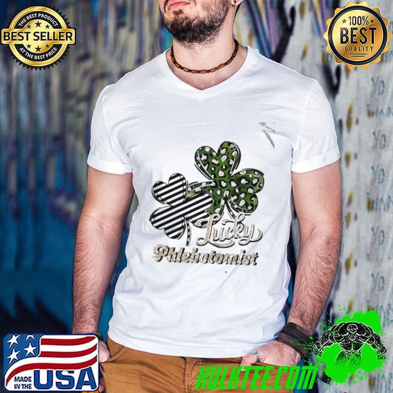 St patrick's day lucky phlebotomist clover shirt