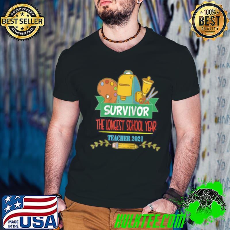 Survivor The Longest School Year Ever 2021 Teacher School Shirt Guys V Neck Survivor The Longest School Year Ever 2021 Teacher School Shirt Guys V Neck