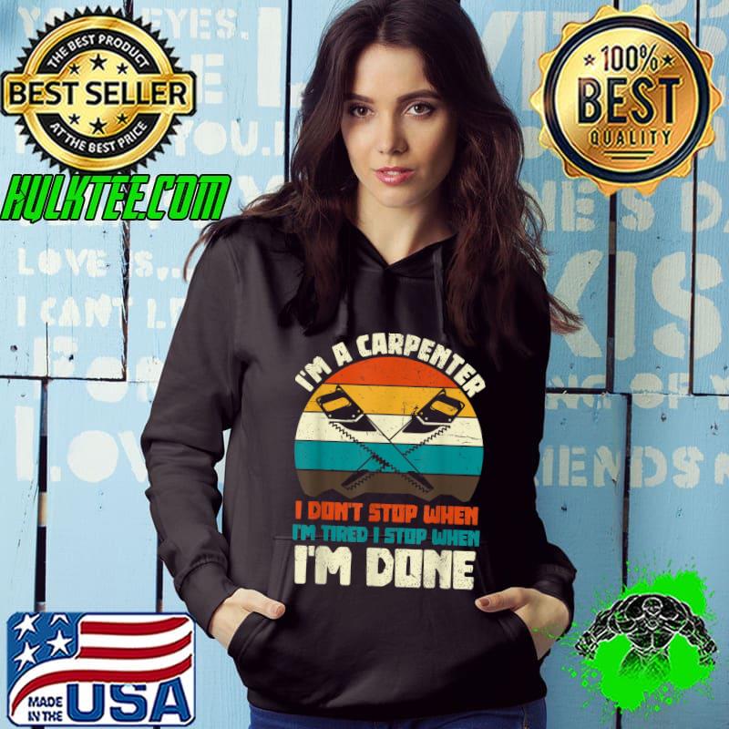 Top Mens Retro Carpentry Wood Working Funny Im A Carpenter T-Shirt