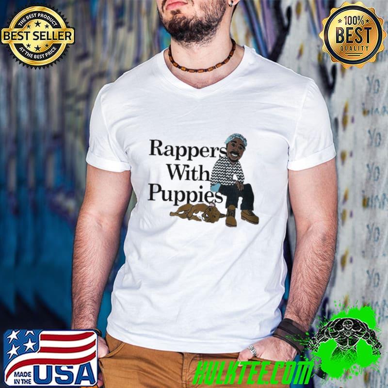 Top Rappers with puppies cartoon pitbull rap lovers shirt