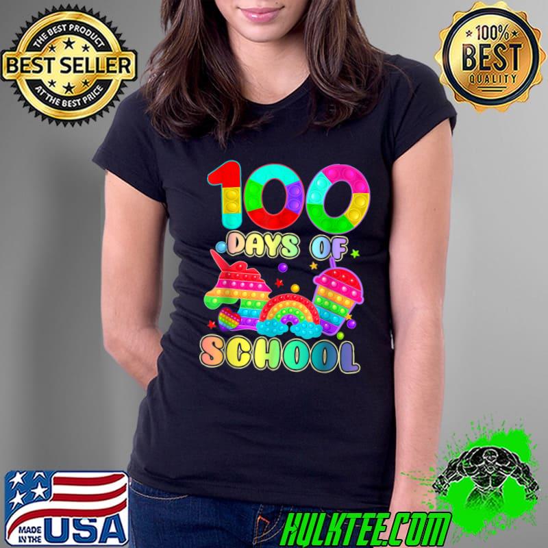 100 Days Of School Pop it Teacher Kids Boys Girls 100th Day T-Shirt Ladies Tee 100 Days Of School Pop it Teacher Kids Boys Girls 100th Day T-Shirt Ladies Tee