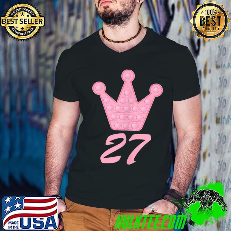 27th Birthday Queen Pink Crown Bday Decoration t-shirt