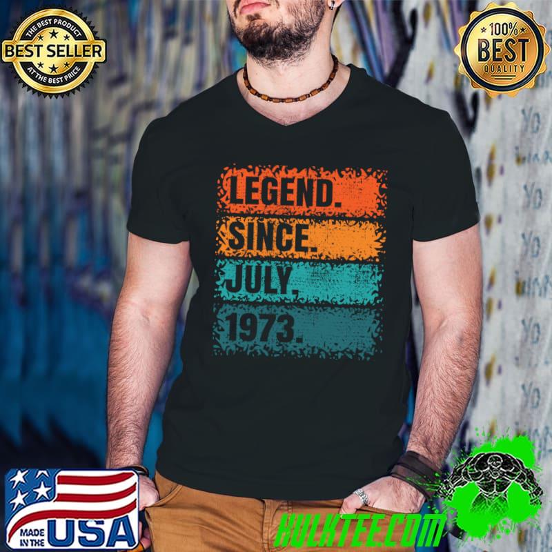 49 Years Old Legend Since July 1973 Vintage 49th T- Guys V Neck 49 Years Old Legend Since July 1973 Vintage 49th T- Guys V Neck