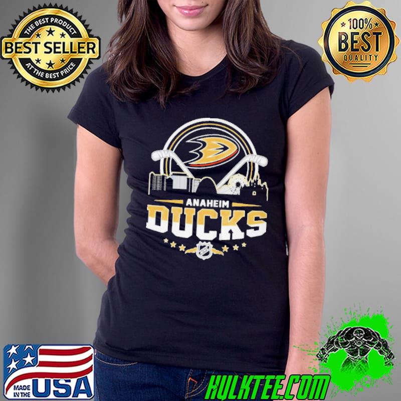 Anaheim ducks nhl city skyline Ladies Tee Anaheim ducks nhl city skyline Ladies Tee
