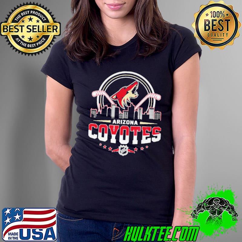 Arizona coyotes nhl city skyline hockey Ladies Tee Arizona coyotes nhl city skyline hockey Ladies Tee